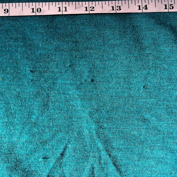 Talbots Peacock 100%Merino Wool blue Jewel-neck sweater, ¾ sleeves - Picture 5 of 6